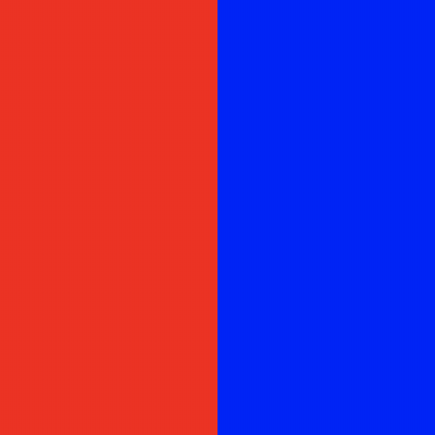 背景色を赤と青で塗り分けたサンプル